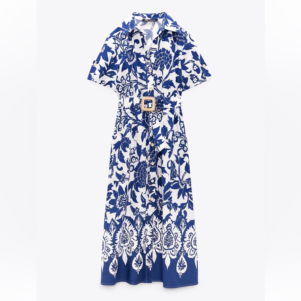Zara midi floral print dress